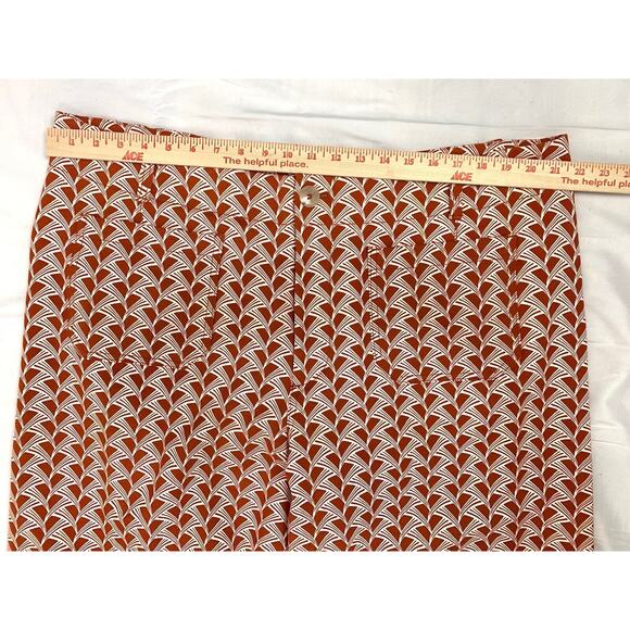 Maeve Anthropologie The Collette Orange Graphic Print Cropped Wide Leg Pants NWT - Picture 8 of 13